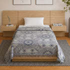 Light Grey with Blue Geometric