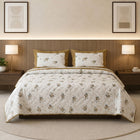 Off-White with Brown Motif and Brown Edges