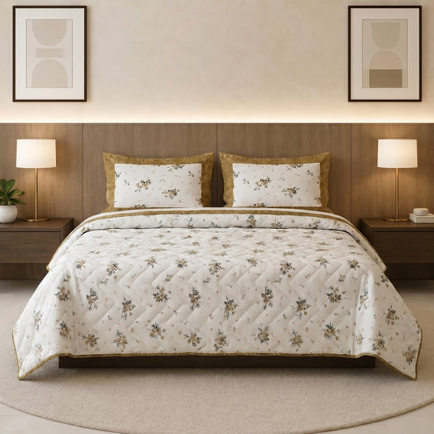 طقم لحاف صيفي Dilara كينج – نقشة بني – 3 قطع – 225×245 سم