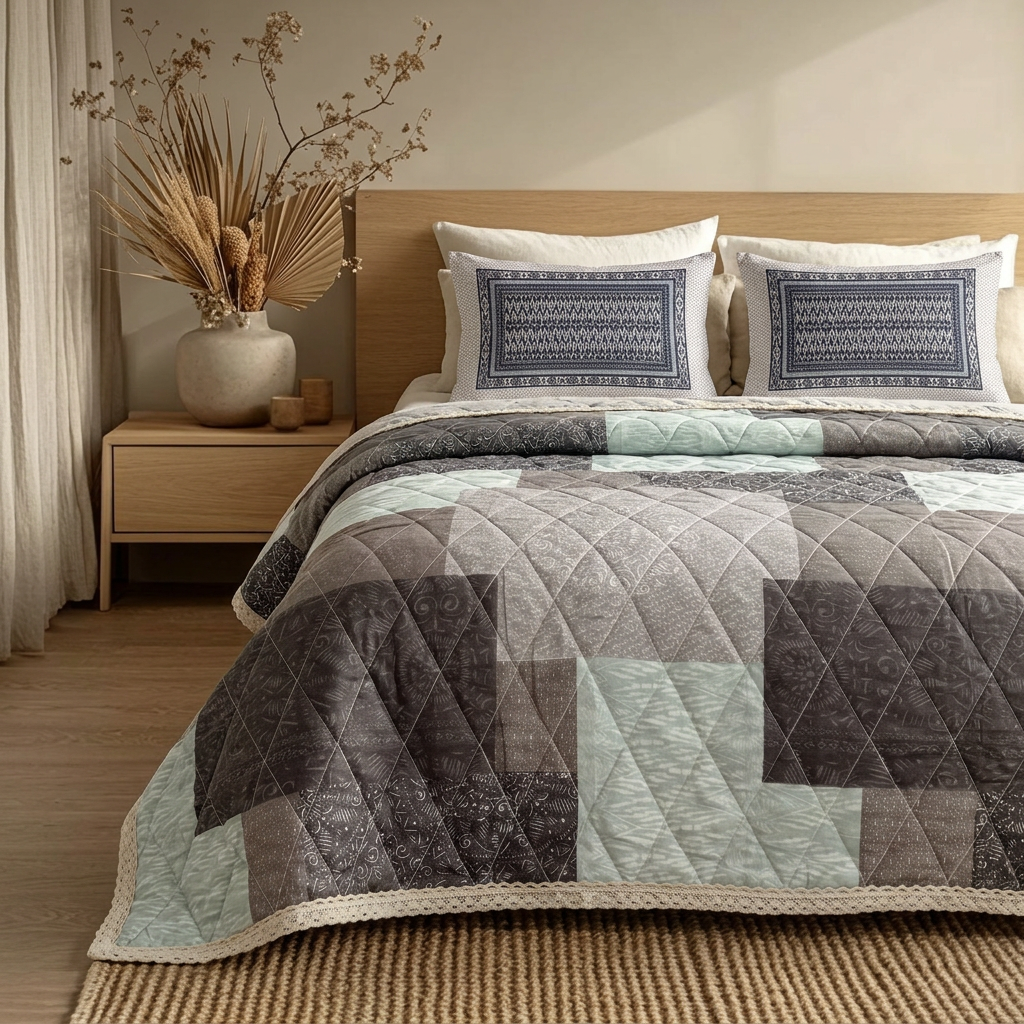 Nesta printed coverlet set (3 pieces )