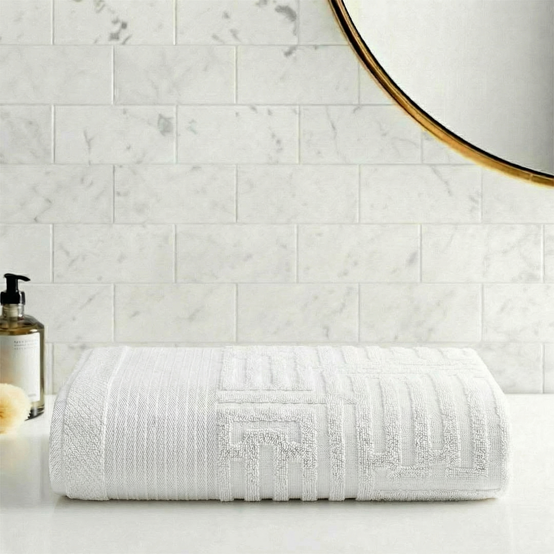 Maze White regular face towel