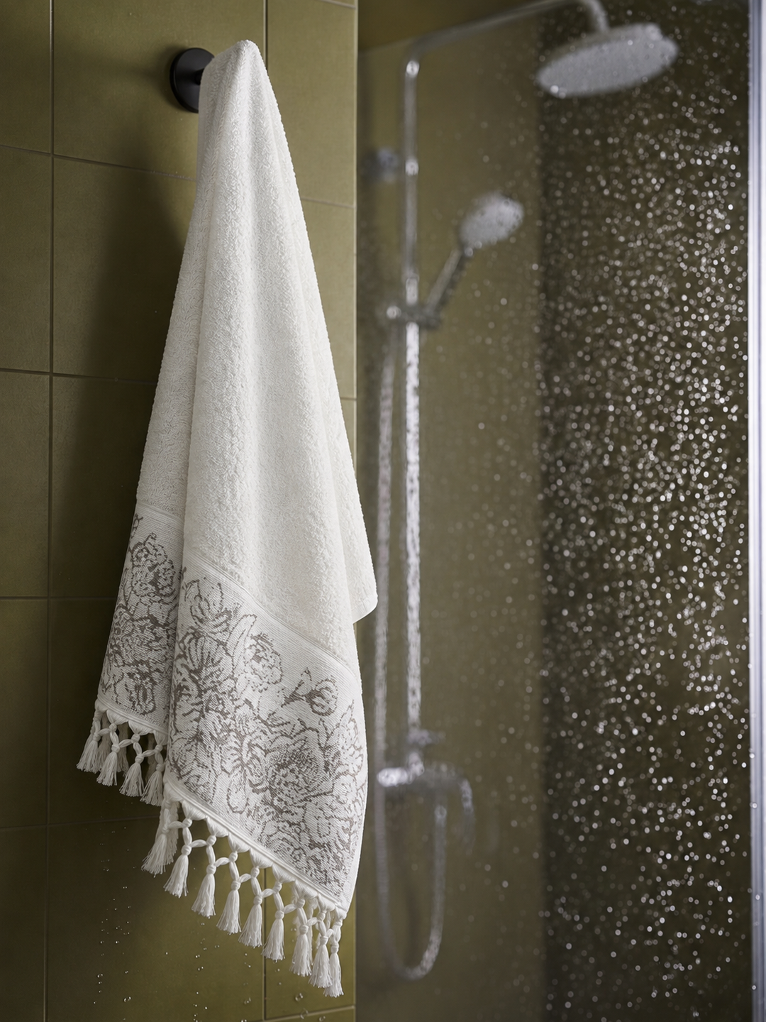 Rania 3 100% Cotton Large Face Towel — Off White — 60×120 cm — product image 2
