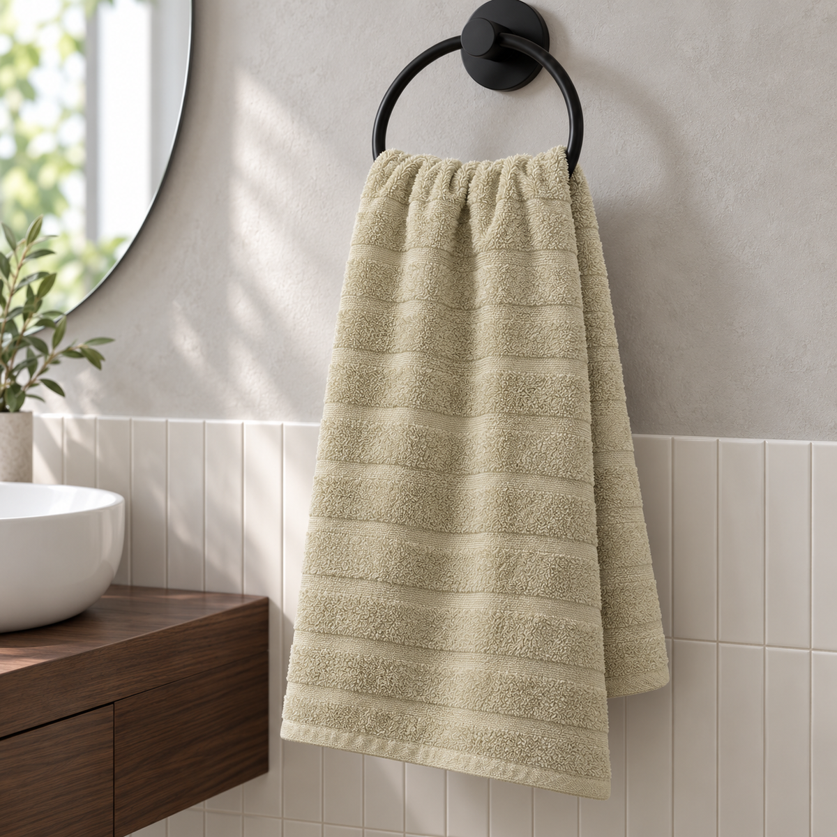 Gh06 cotton bath towel in beige — 70×140 cm