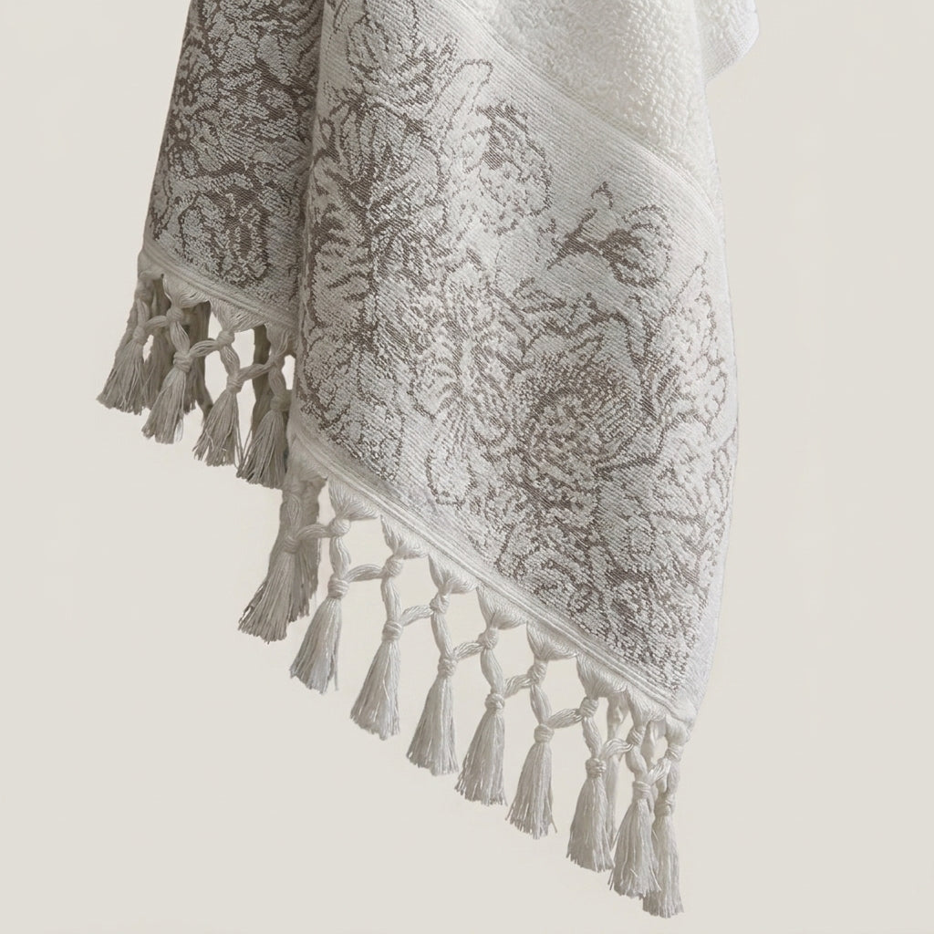 Rania 3 100% Cotton Large Face Towel — Off White — 60×120 cm — product image 1