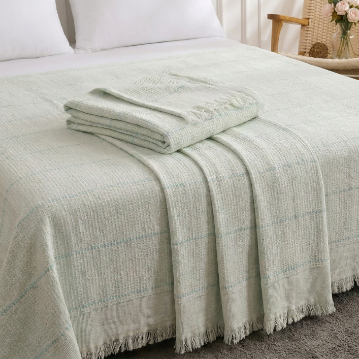 Angela 100% pure cotton coverlet