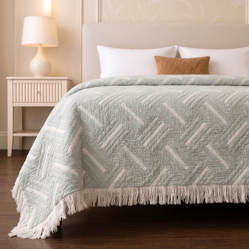 Greena Double-Faced coverlet - 100% EGYPTIAN COTTON