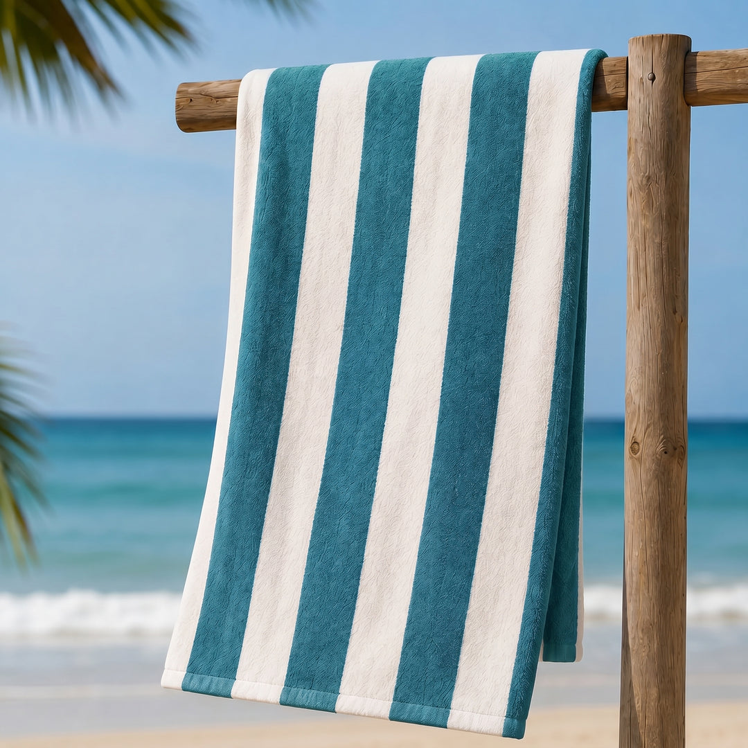 Striped beach towel ( Olive )