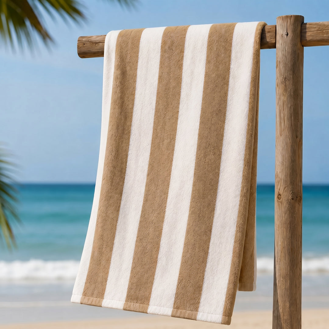 Striped beach towel ( cafe )