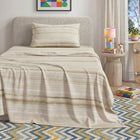 Cream with Beige Stripes
