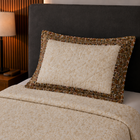 Off-White with Light Beige Motif, Gold Touch and Brown Edges