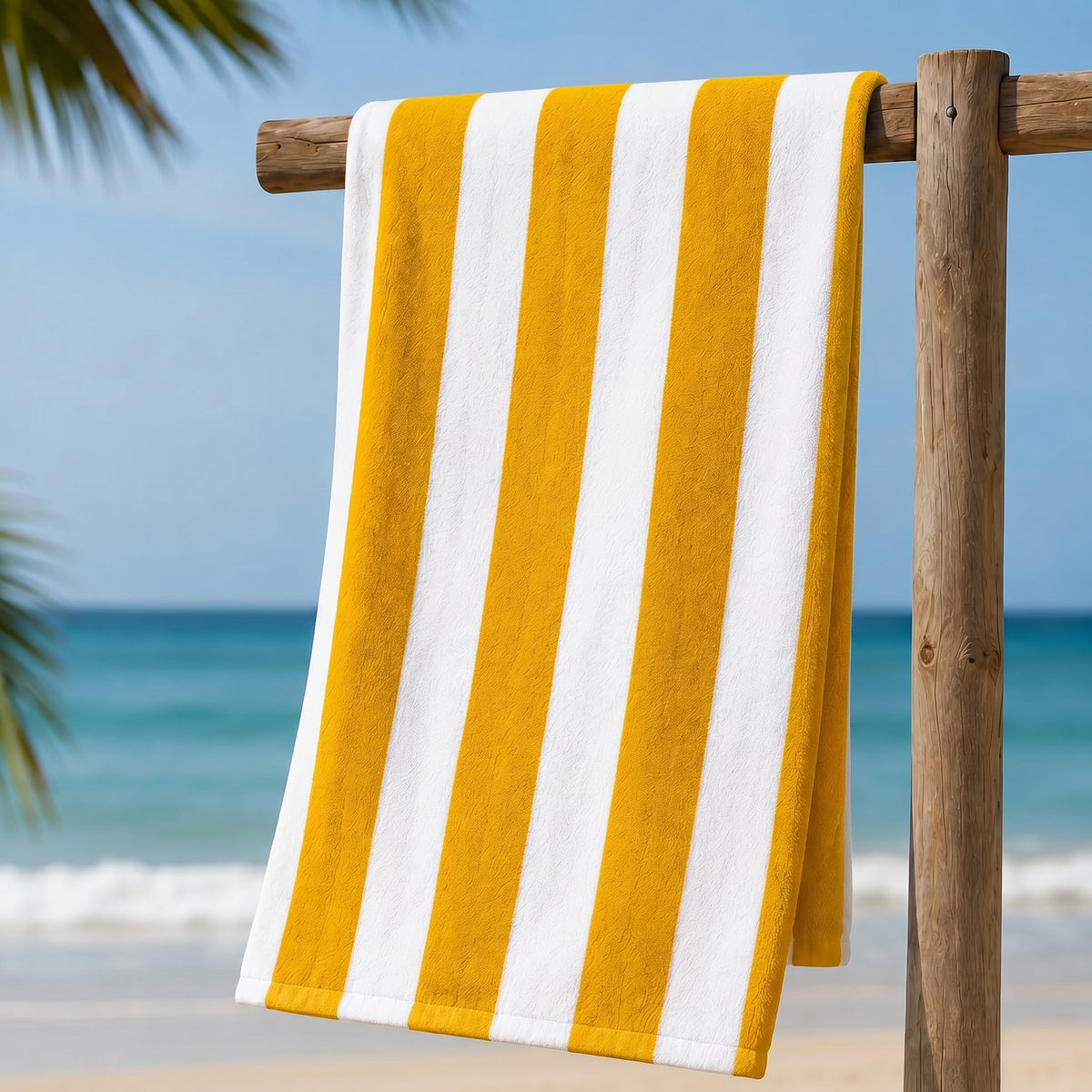 Striped beach towel ( yellow )