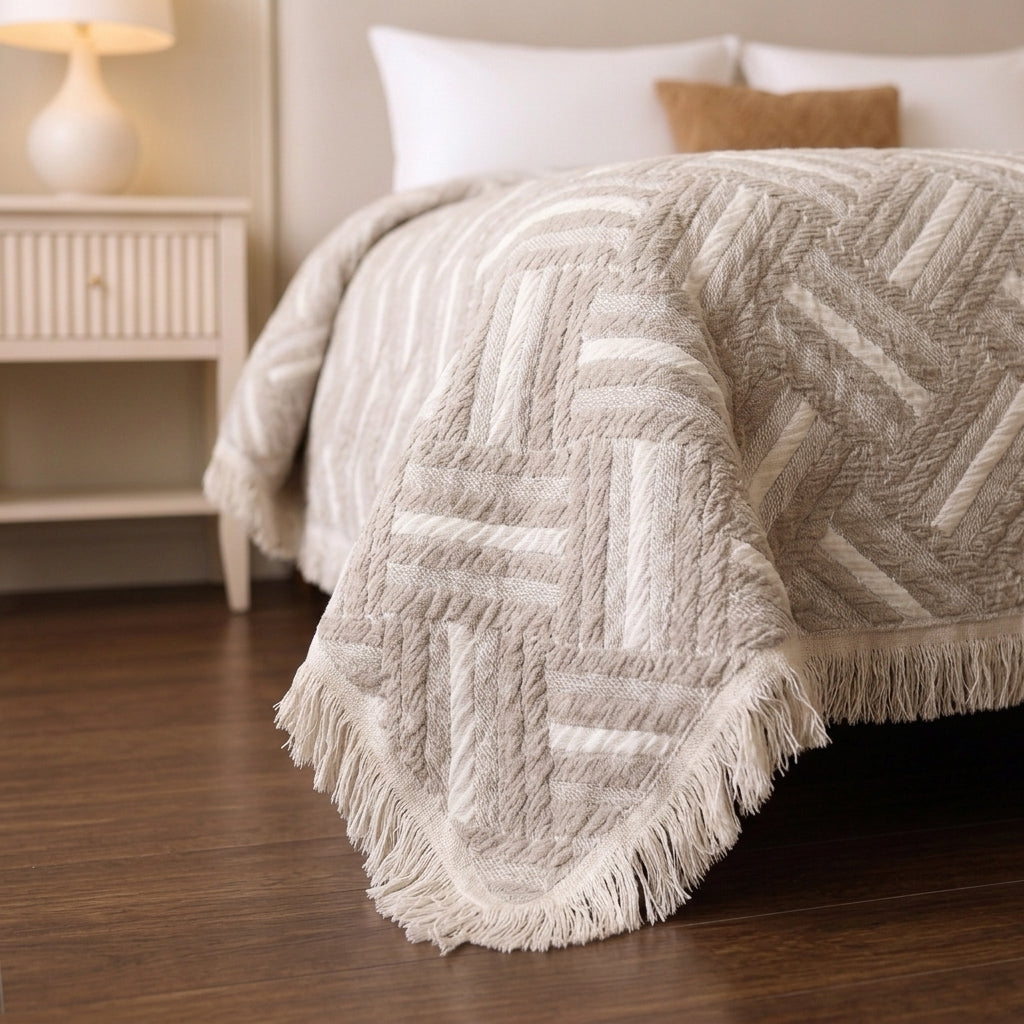Greena Double-Faced coverlet - 100% EGYPTIAN COTTON