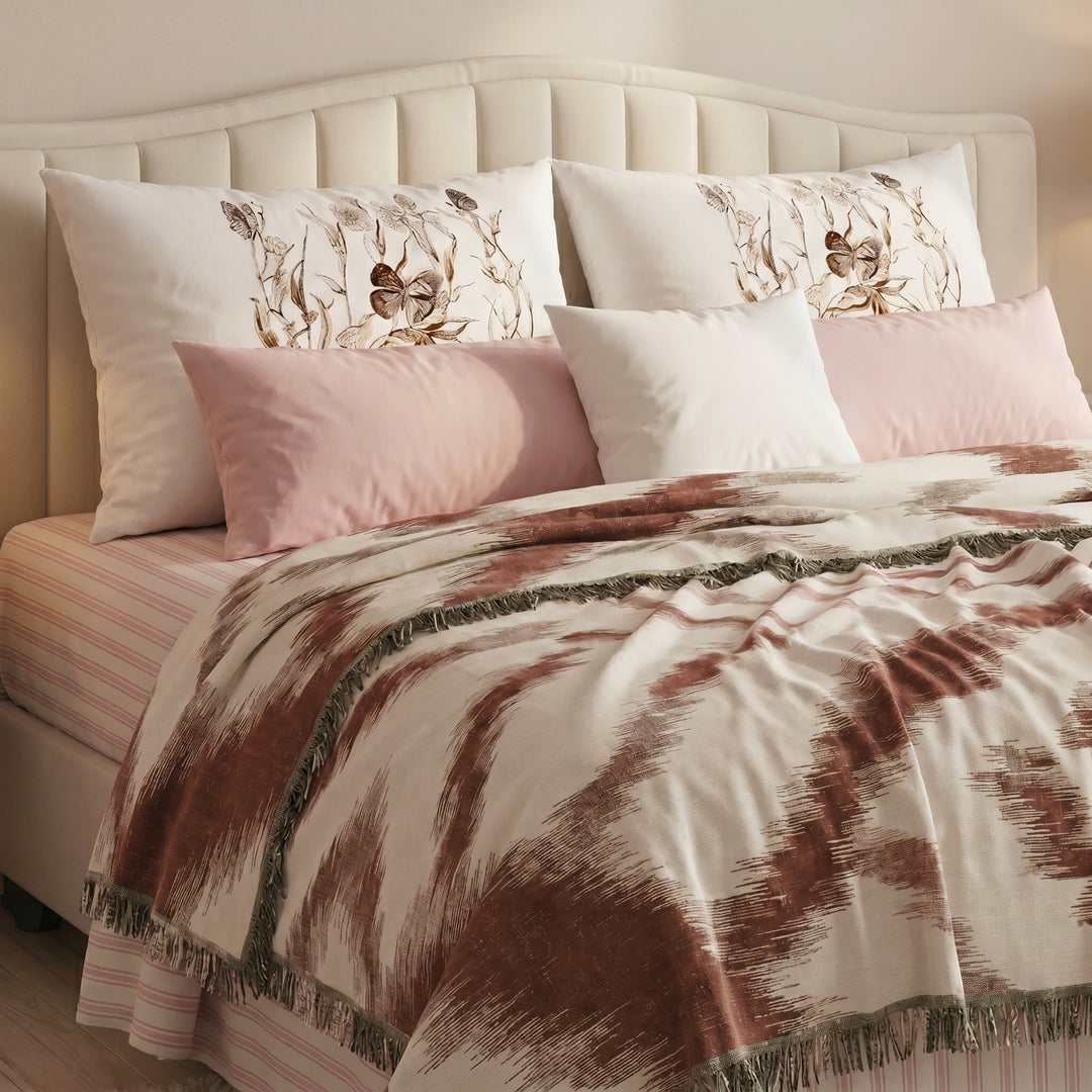 Loor 5 pieces coverlet ( Brick red )