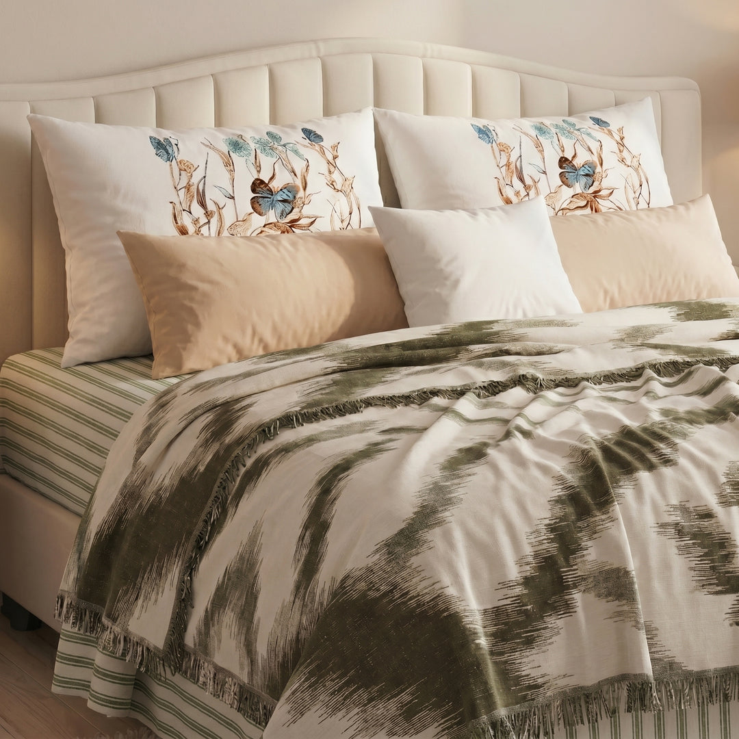 Loor 5 pieces coverlet ( Dark olive )