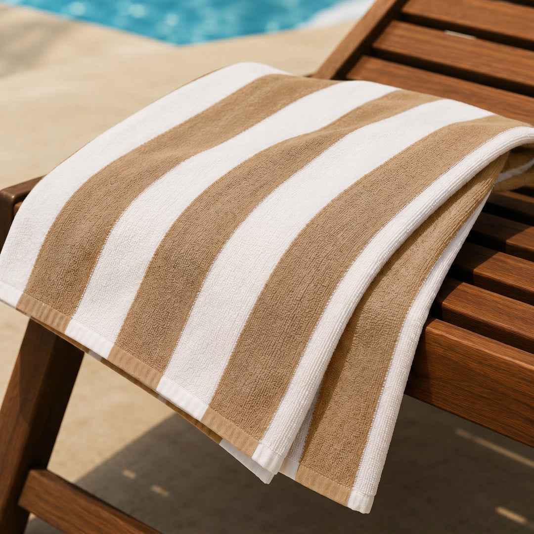 Striped beach towel ( cafe )