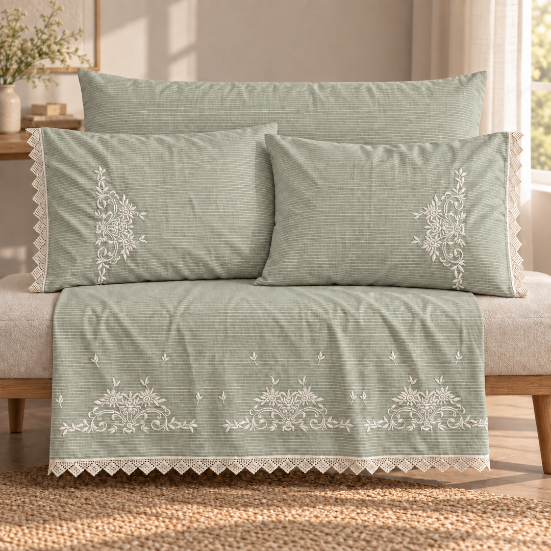 Gelan Flat Sheet Set — Mint Green — 4 Pieces — product image 4
