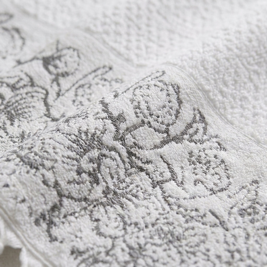 Rania 3 100% Cotton Large Face Towel — White — 60×120 cm — product image 2