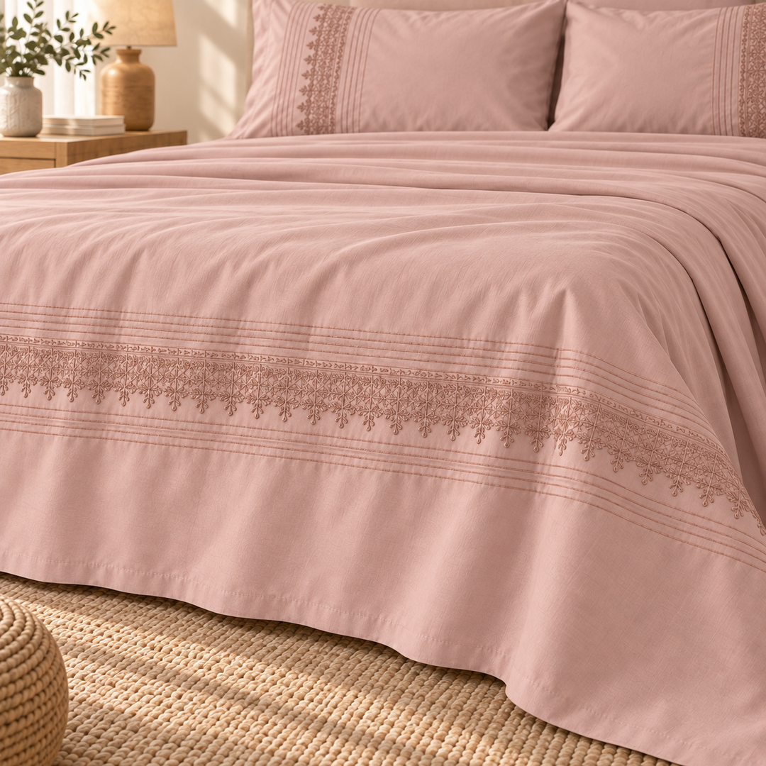 Percal Flat Sheet Set — Cafe / Light Cashmere / Mint Green — 4 Pieces — product image 11