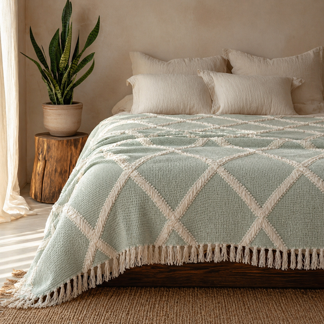 Double face 100% Cotton coverlet ( 1 piece )