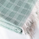 Mint Green with Lighter Mint and White Stripes