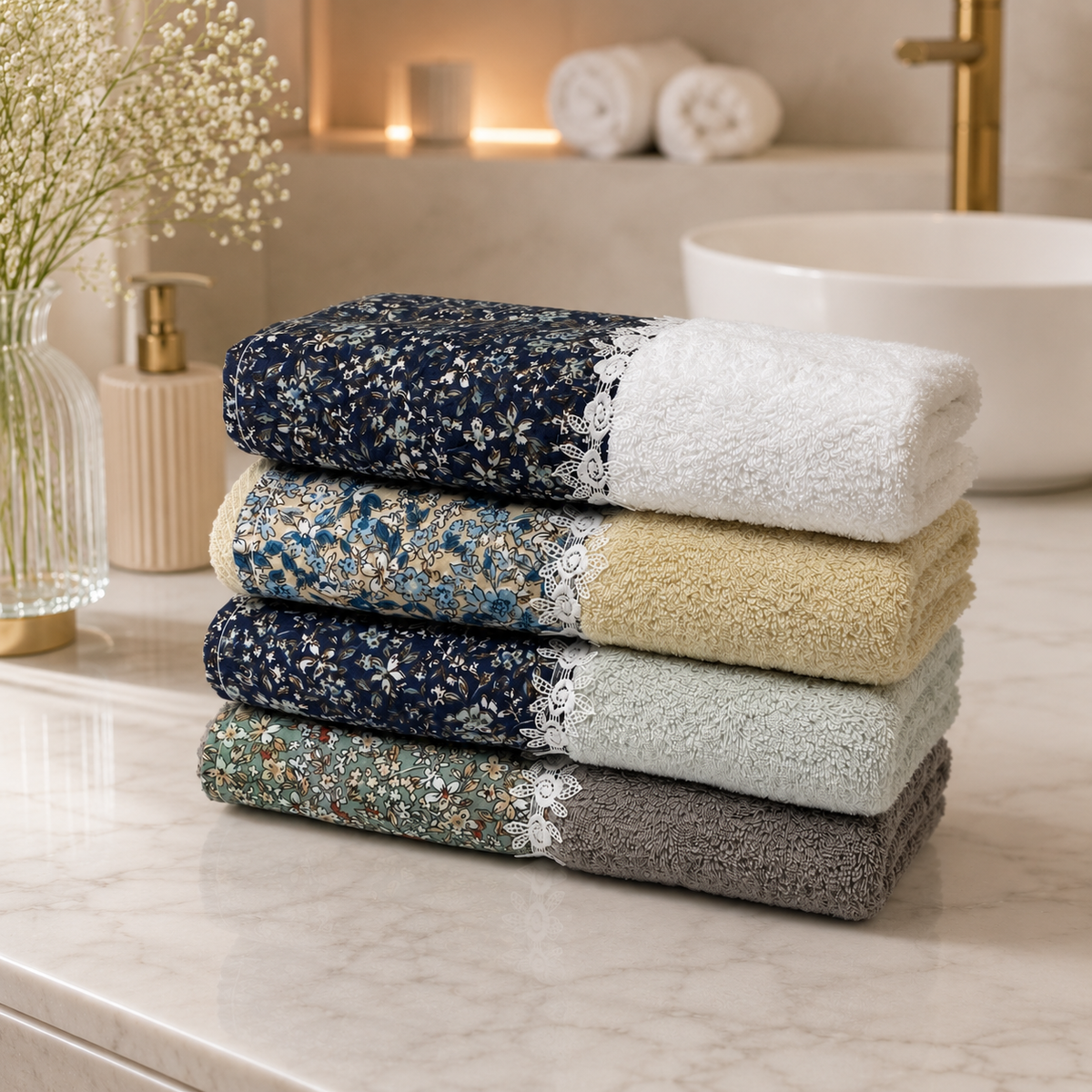 Gameela 100% cotton bundle towels ( 4 pieces ) 60*120
