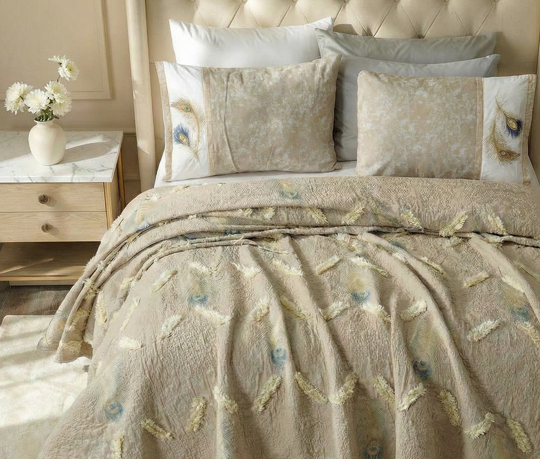 Loma coverlet ( 3 peices ) cafe