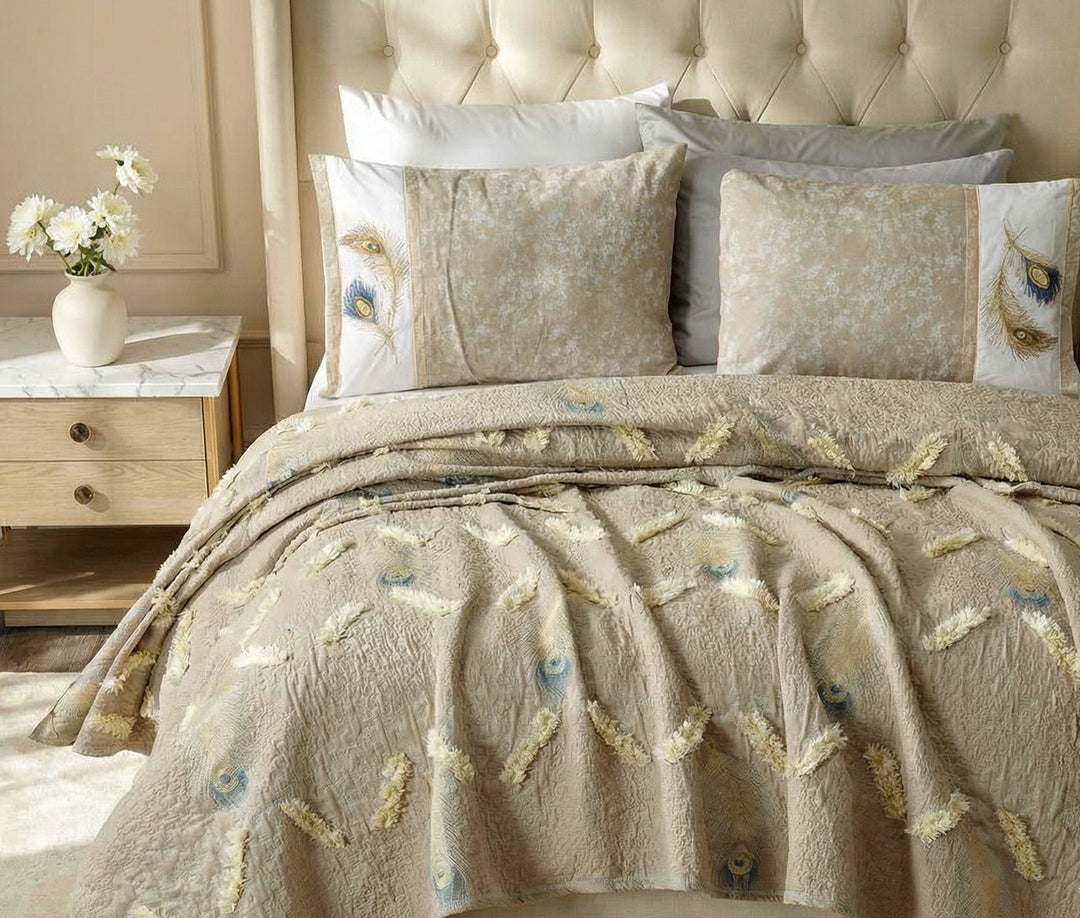 Loma coverlet ( 3 peices ) cafe