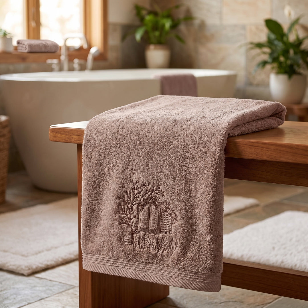 Ashraqat Towel — 60×120 cm — Light Mauve