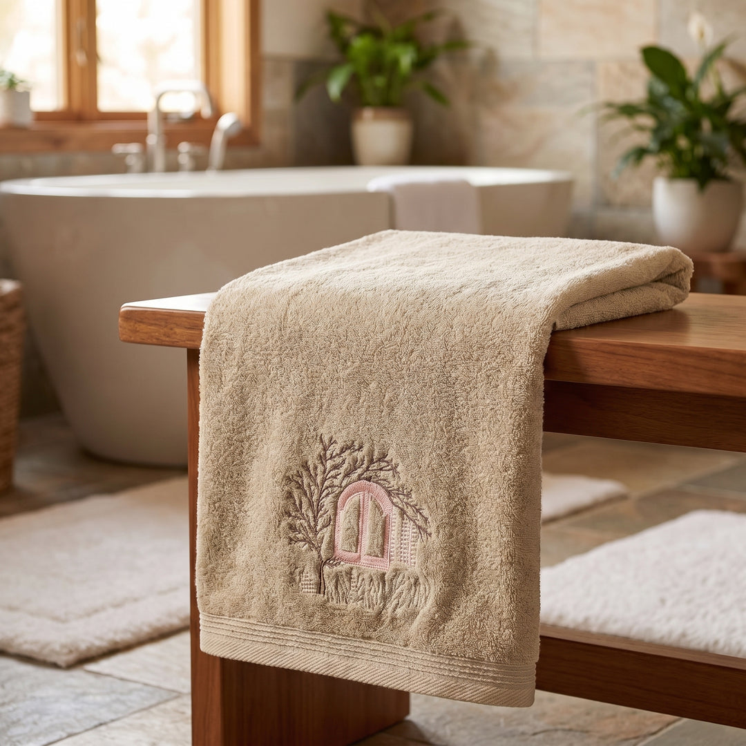 Ashraqat Towel — 60×120 cm — Light Cashmere