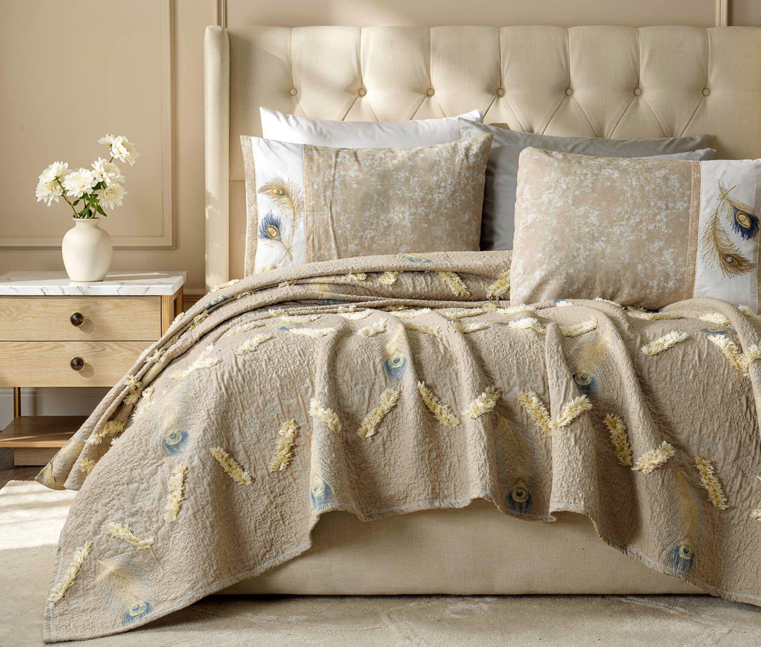 Loma coverlet ( 3 peices ) cafe