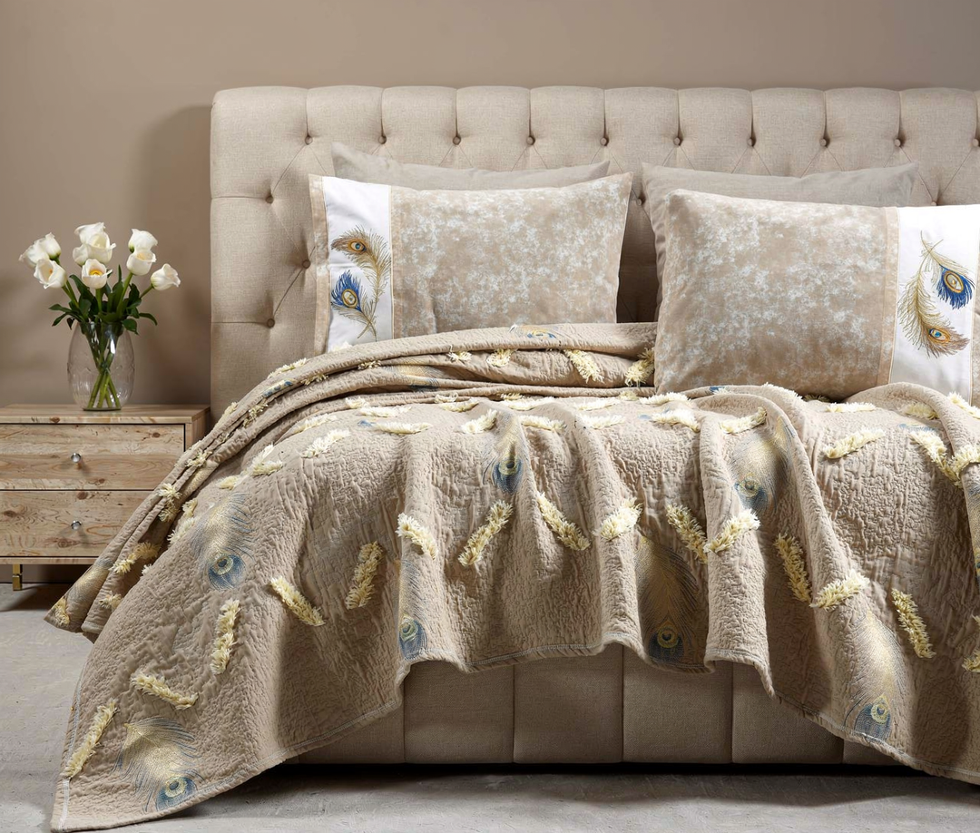 Loma coverlet ( 3 peices ) cafe