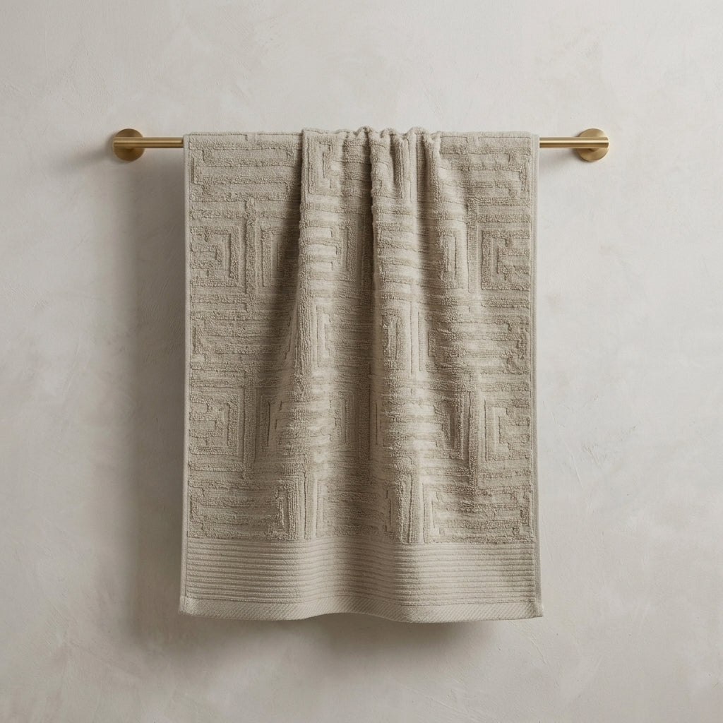 Maze olive towel 70×140 cm