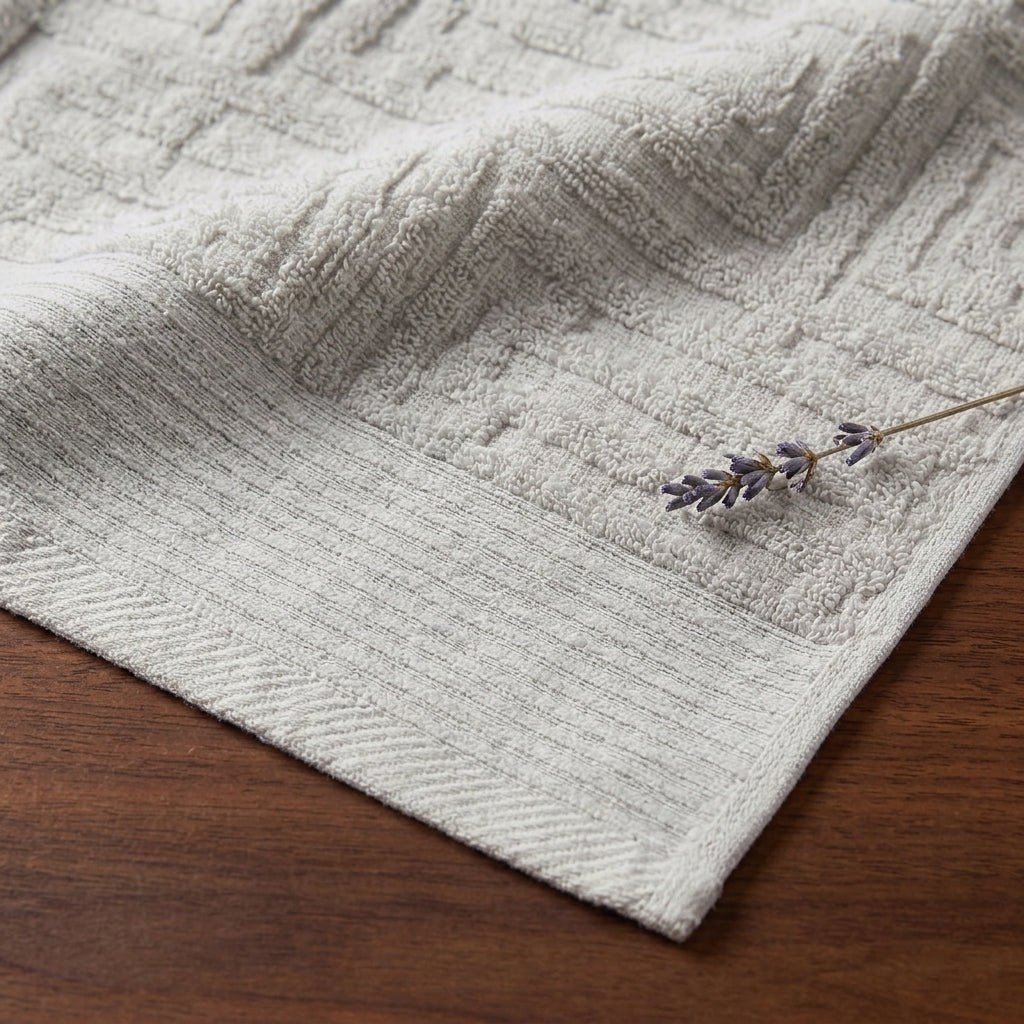 Maze Light Grey towel 50×90 cm texture