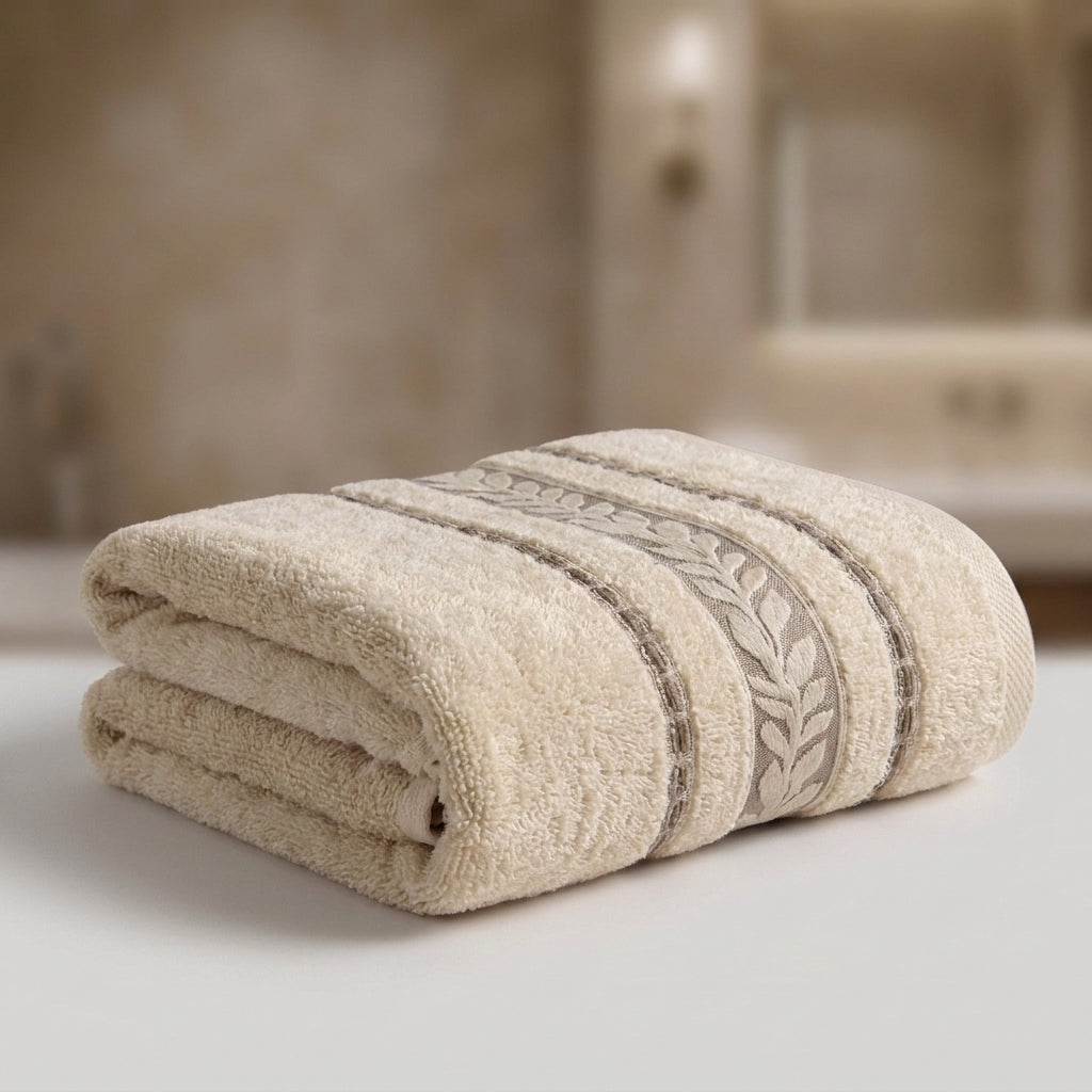 Saray 7 Beige full bath towel 90×155 cm folded