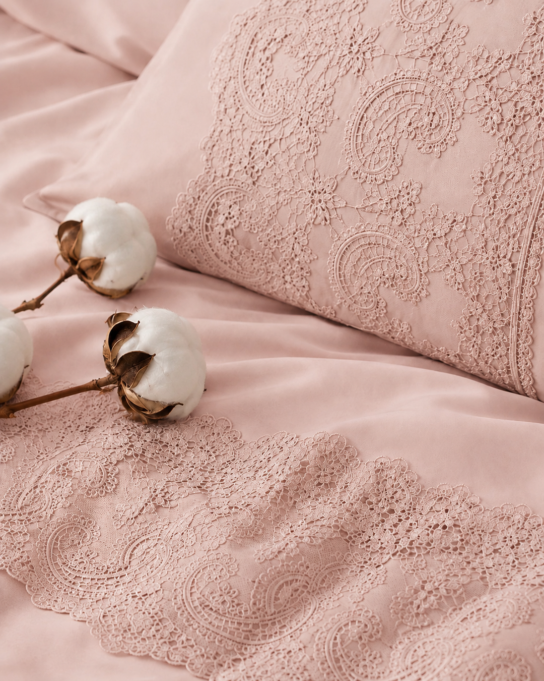 Percal Flat Sheet Set — Light Cashmere — 4 Pieces