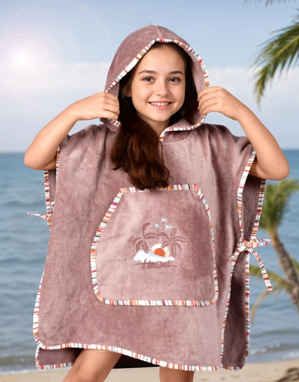 ⁦Kids Poncho - Hawai (2-8) years⁩ - الصورة ⁦7⁩